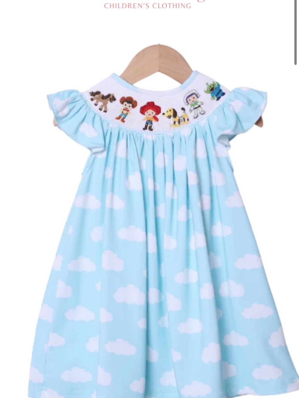 Smocked Cowboy and Friends Cloud Bishop Dress Toy Story Disney